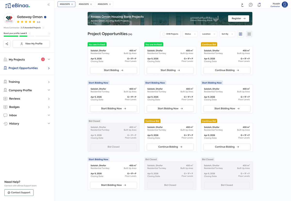 Project Opportunities — OHB-backed marketplace