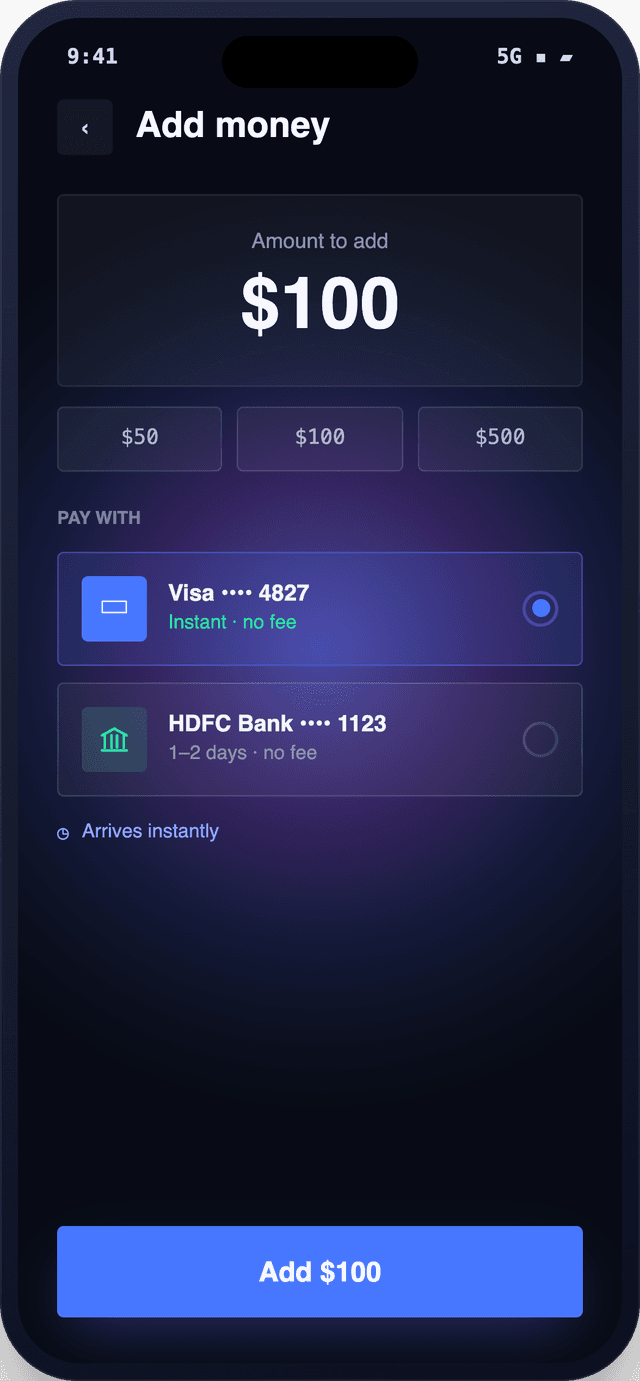 Add money