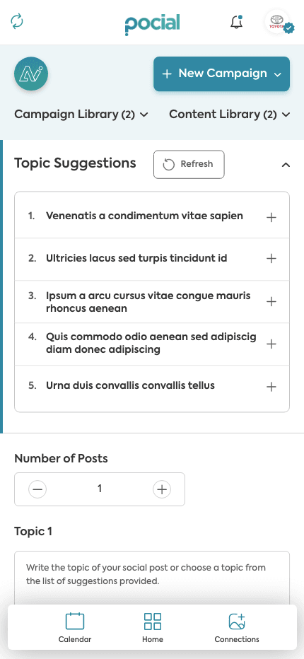 Topic Suggestions
